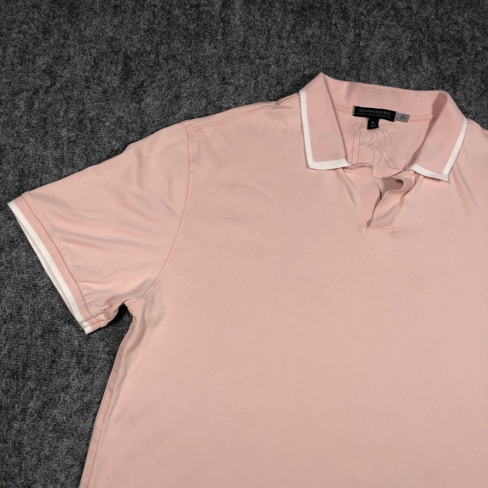 Banana Republic Polo Shirt Mens XL Pink Luxury Touch Performance Cotton Casual - Picture 3 of 15